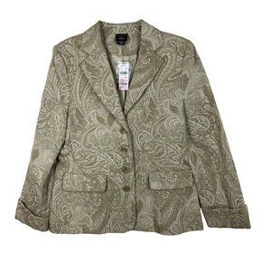 B Moss Tailor Womens  Tapestry Blazer Coat Jacket Size 14  Polyester Lining New